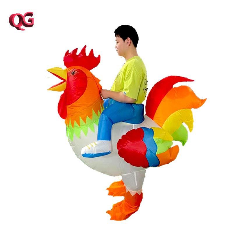 Picture of Halloween Costume Big Red Rooster Inflatable Suit Family Inflatable Costume Blue Rooster Inflatable Suit Performance Doll Suit