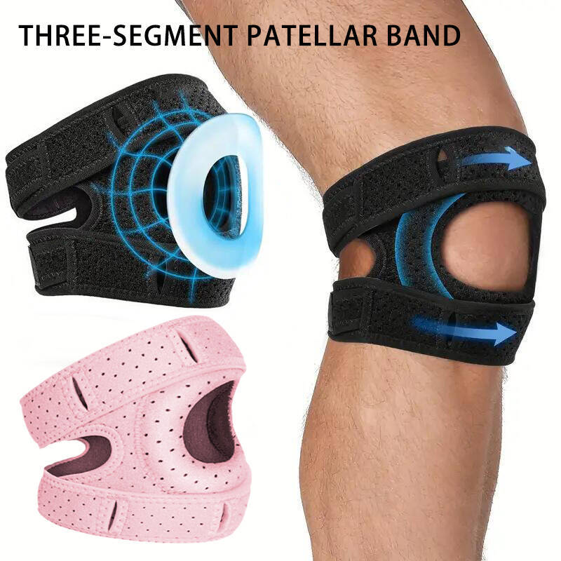 Cross-Border Three-Stage Patella Belt Basketball Running Special Knee Pads High Elastic Straps Pressurized Silicone Patella Knee Pads