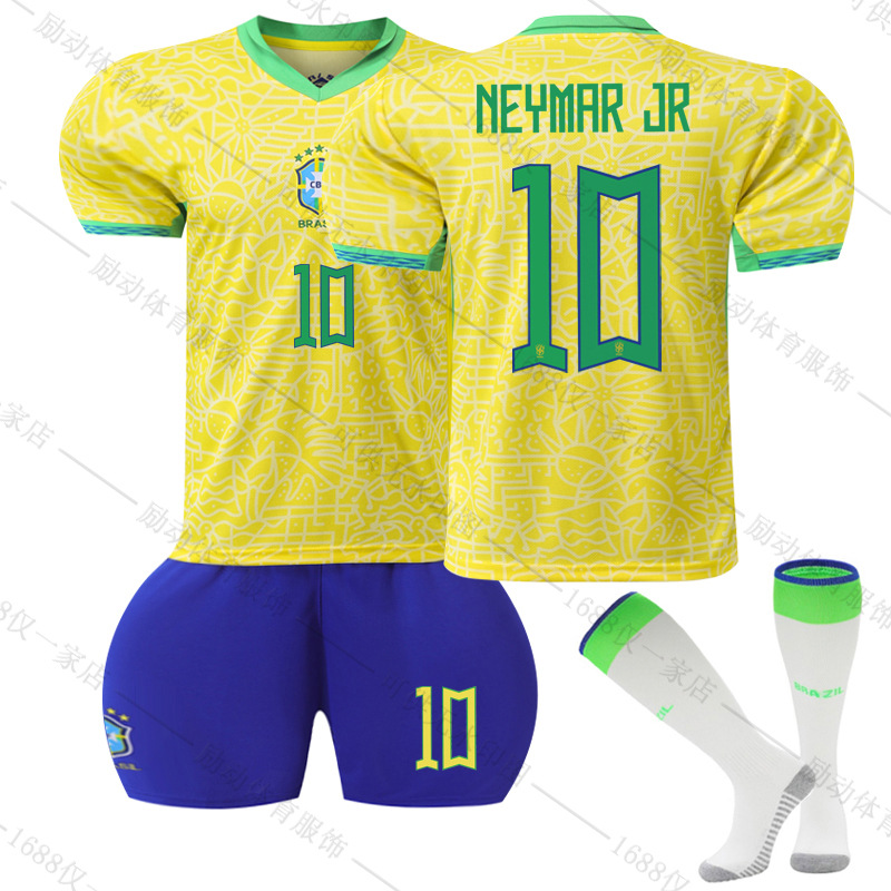 Picture of 2425 New Brazil home Court No. 10 Neymar 20 venius 9 Richard Leeson football uniform suit Jersey