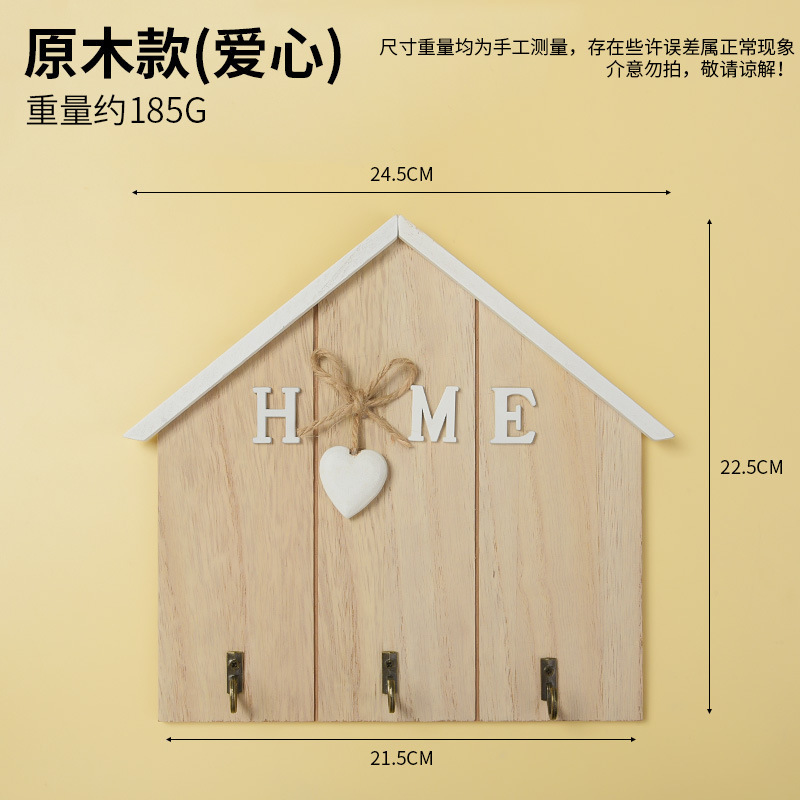 Picture of Entrance door key hook storage living room home wooden wall creative hallway ornaments pastoral decoration wall hanging