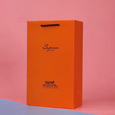 Picture of Red Wine Box, Wine Packaging Bag, Single or Double Bottle Wine Bag, Gift Bag, Paper Bag, Gift Box Packaging, Gold Stamping Wine Bottle