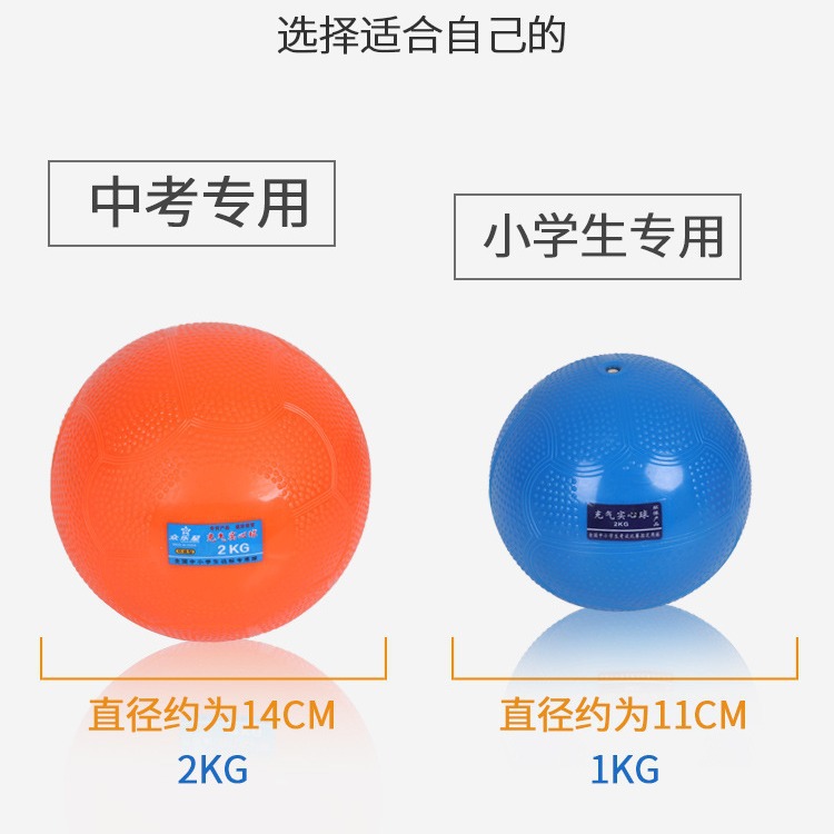 Picture of Solid Ball Shot Put 2kg Special for High School Entrance Examination Physical Test, Standard Training for Male and Female Students, 1kg Inflatable Solid Ball 2kg