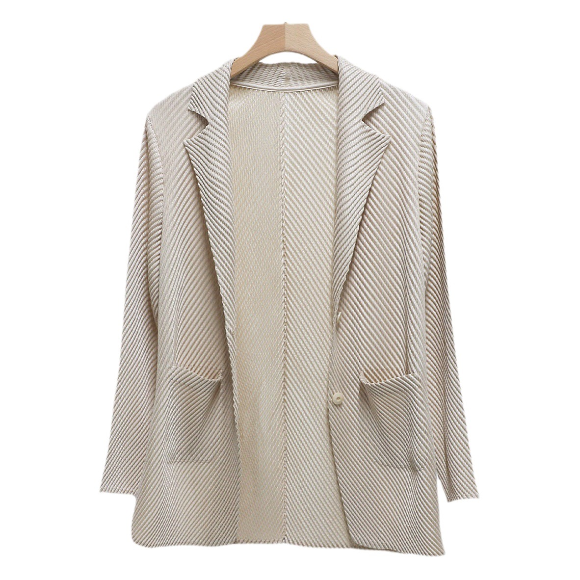 Miyake Suit Jacket Women's Spring and Autumn New Design Sense Niche Fish Scale Pleat High-end Elegant Commuter Suit