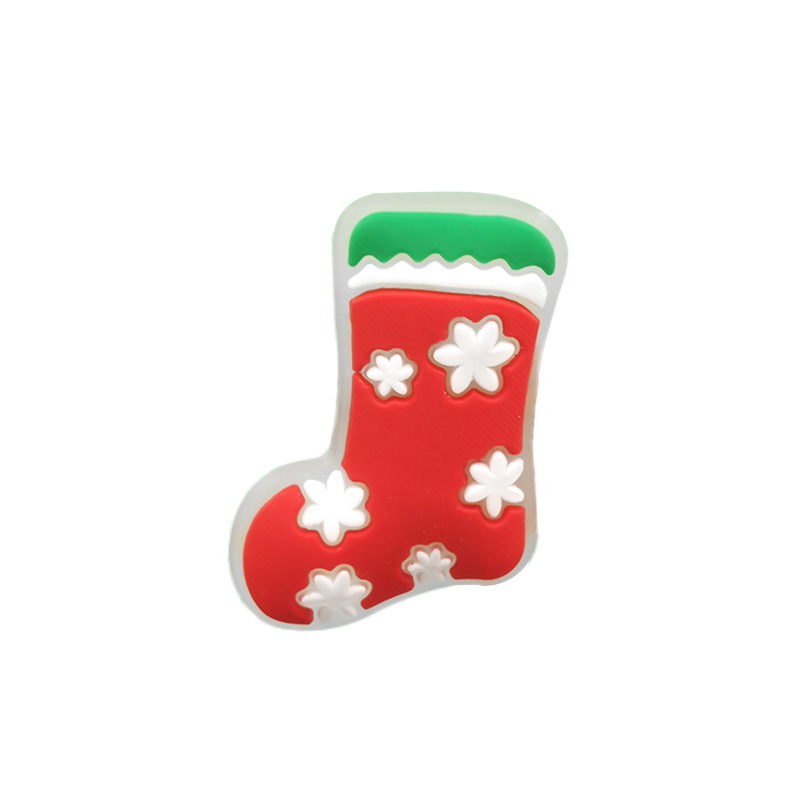 Picture of New Hot Selling Fluorescent Christmas Hole Shoe Accessories Ready-Made Cartoon Luminous Bag Bracelet Decoration Pvc Shoe Flower
