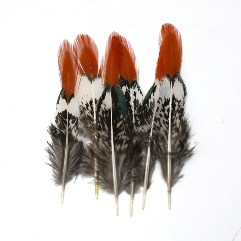 Picture of Wholesale 6-10cm red arrow round head feather diy handmade material accessories cat stick dream catcher net material