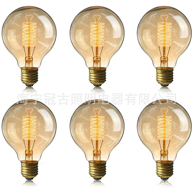 Picture of Cross-border G80 Edison bulb 40W spiral retro tungsten bulb decorative antique lamp 220V