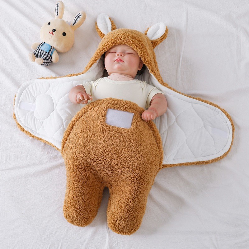 Picture of Coated Baby Newborn Baby Sleeping Bag Anti-Scare Swaddling Baby Supplies for Newborn Baby in Autumn and Winter