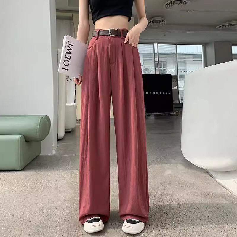 Picture of [edging three-dimensional waist] pleated ice silk cotton and linen wide leg pants women's spring and summer suit pants Japanese lazy wind Yamamoto