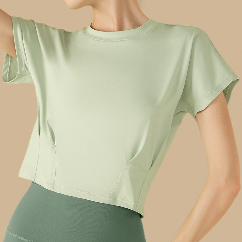Loose Short Sports Top Women's Lightweight Breathable Yoga Clothes Quick-drying Slimming Running Fitness Short-sleeved T-shirt for Summer