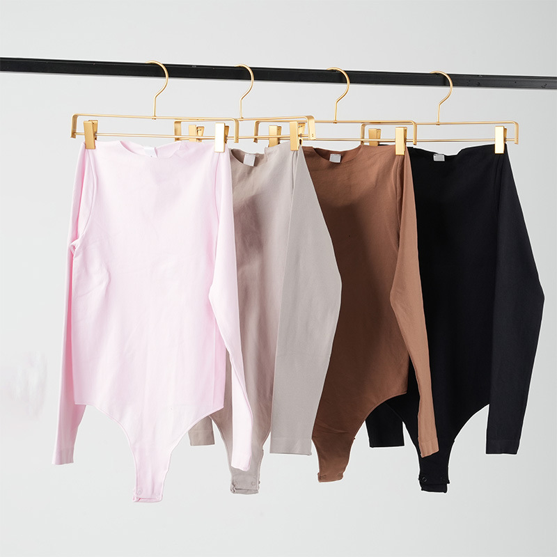 Picture of Seamless T-Shirt Bodysuit Seamless Long-Sleeved V-Crotch High-Elastic Soft Yoga Body Shaping Bodysuit