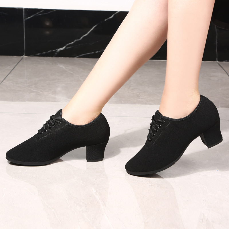 Professional Latin Dance Shoes Women's High-heeled Social Dance Shoes Soft-soled Teacher's Body Training Shoes Square Dance Shoes