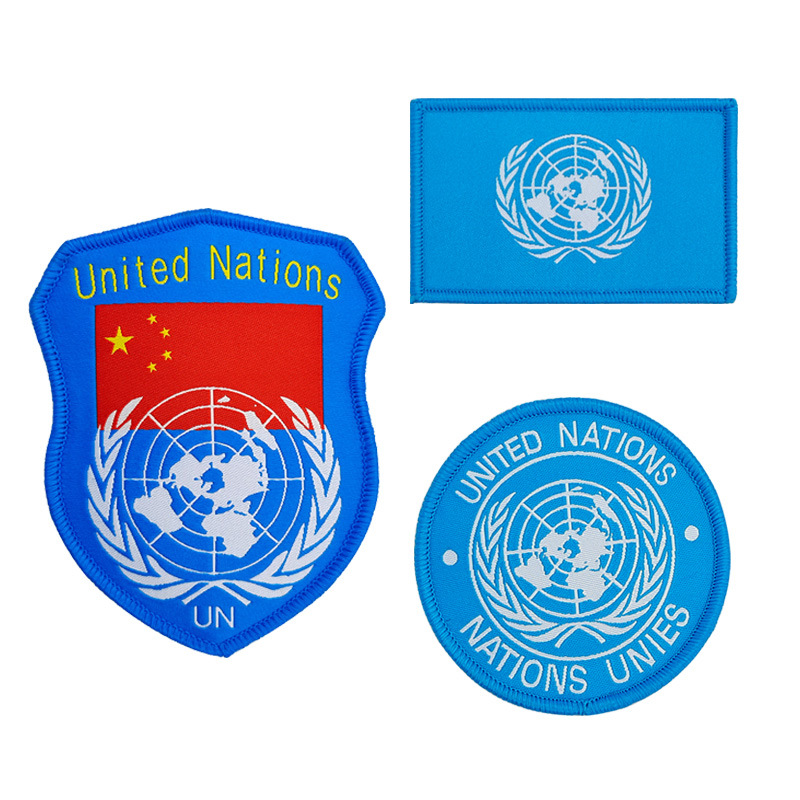United Nations Weaving Mark Velcro Seal Personalized Cloth Badge Flag UN Armband Backpack Seal Bag