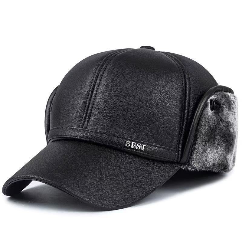 Picture of Winter Hats for Middle-Aged and Elderly Men, Windproof Ear Protection Peaked Caps, Winter Men's Velvet Thickened Outdoor Warm Hats Wholesale