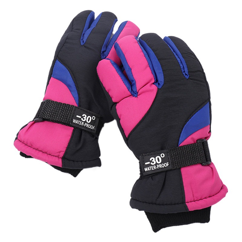 New printed children's gloves autumn and winter small warm cold outdoor riding sports full finger gloves wholesale