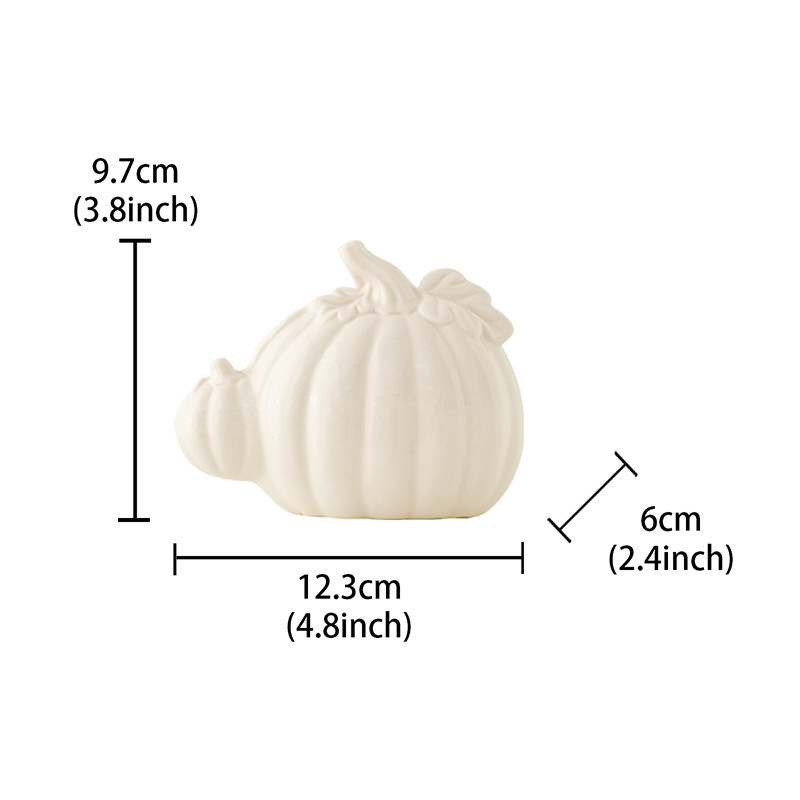 Picture of Nordic creative white ceramic pumpkin decoration desktop decoration home decoration Halloween gift