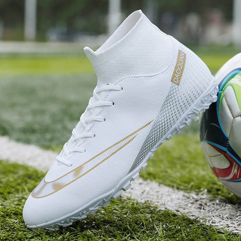 Cross-border Large Size Football Shoes Men's High-top Teenager Students Competition Training Shoes Artificial Grass Long Broken Nails Mandarin Duck Shoes