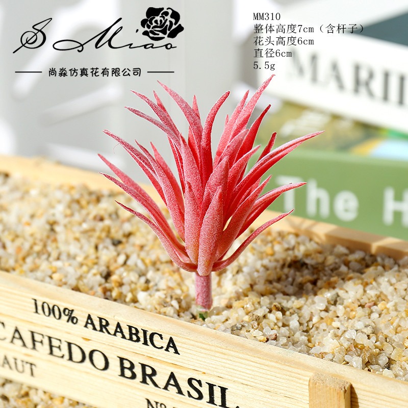 Picture of 006 Flocked Red Series Succulents Creative DIY Supplies Accessories Factory Direct Supply Wholesale Artificial Green