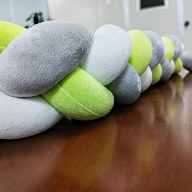 Picture of Baby Bed Circumference ins New Hand-Woven Long Knotted Ball Three-strand Brait Anti-collision Soft Bag Baby Bed Circumference