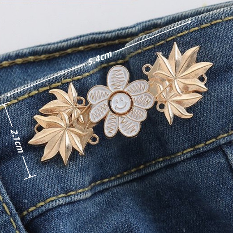 Picture of Chinese Knot Waist Buckle Pair Buckle Flat Bottom Removable Nail-free Seam-free Button Girl's Trouser Skirt Waist Size Change Artifact