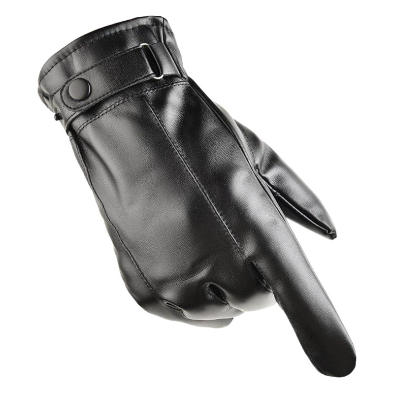 Cross-border men's touch screen gloves autumn and winter wash leather PU leather fleece-lined warm waterproof driving cycling fast selling