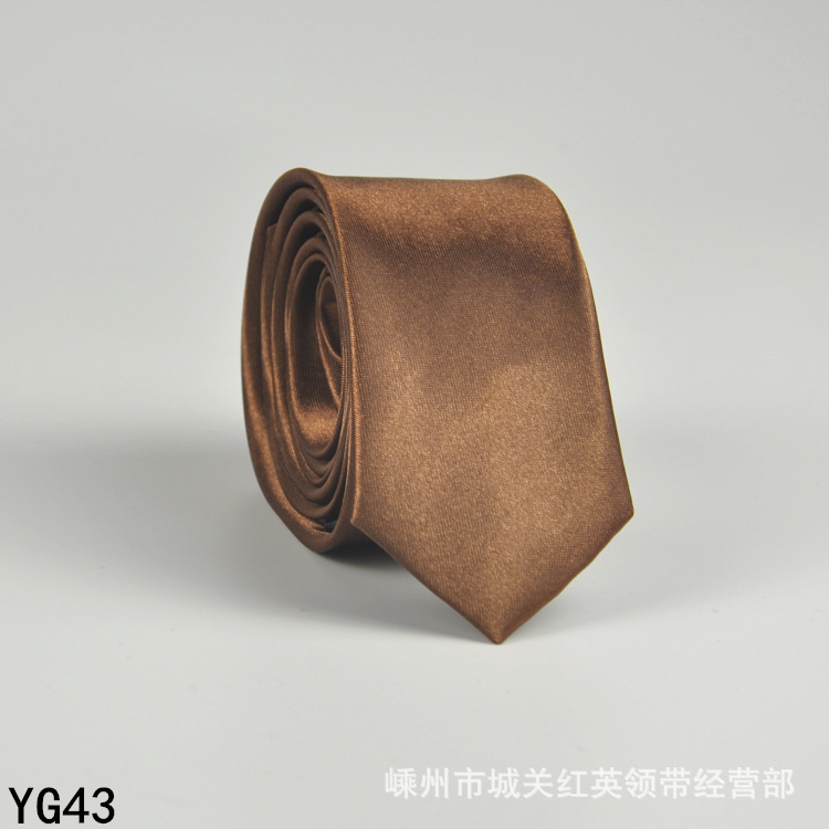 Picture of Solid color tie men's casual 5cm Korean style artificial silk narrow tie for workplace wedding business administrative wholesale