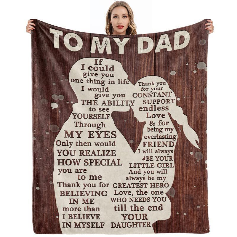 Picture of Cross-border gift to father flannel blanket single-layer printed blanket production source factory wholesale direct sales
