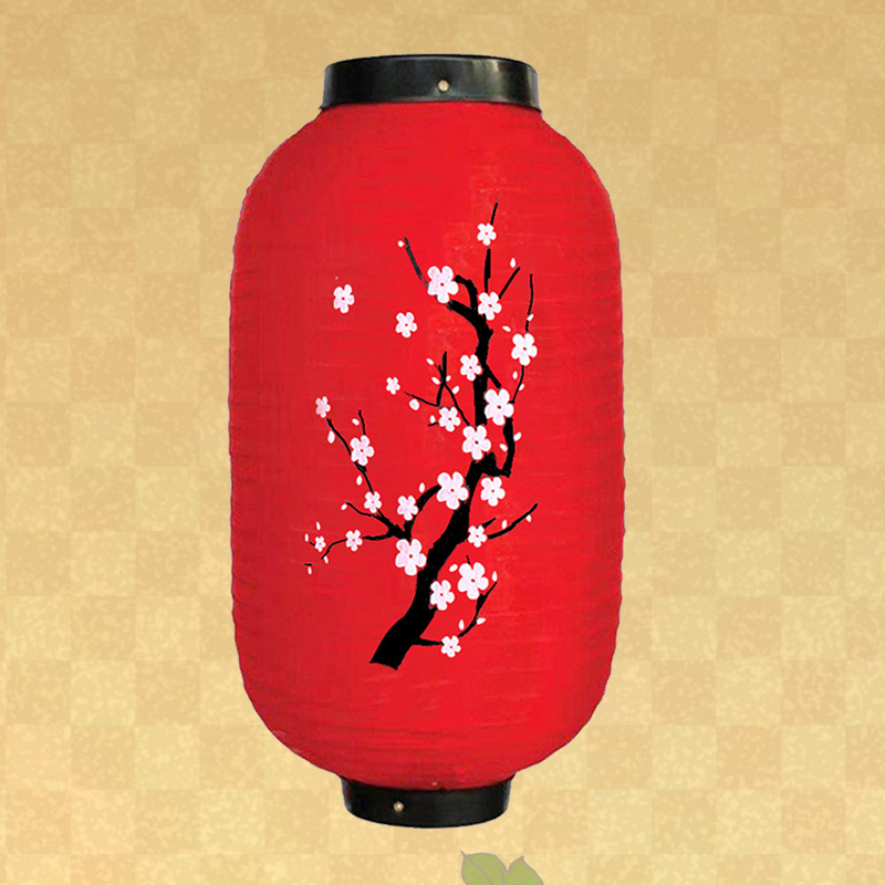 Picture of Japanese Style Lantern and Korean Style Folding Mid-Autumn Silk Cloth Lantern Chandelier Plum Blossom Ancient Style Sushi Dish Decoration