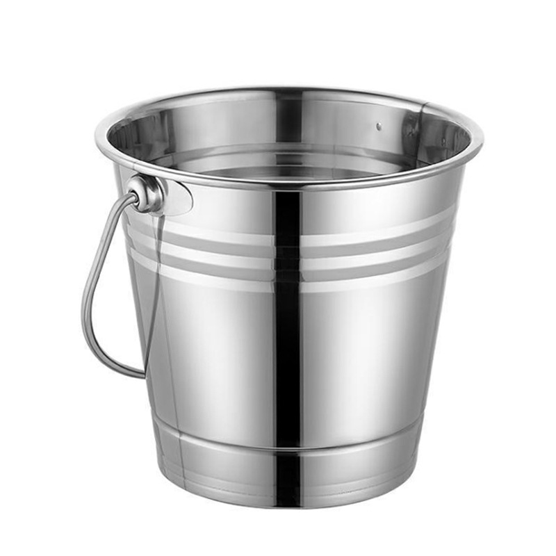 Picture of Thickened Stainless Steel Ice Bucket Portable Beer Bucket Bar KTV Ice Bucket Red Wine Bucket Small Bucket Party Champagne Bucket
