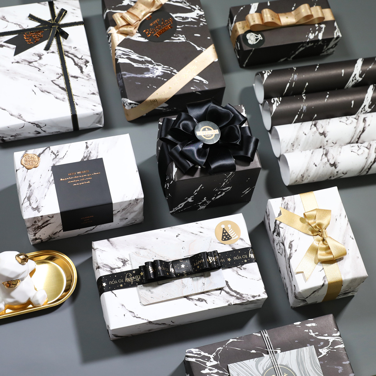 Marble Pattern Gift Wrapping Paper Birthday Gift Box Handmade Bag Bookskin Paper Gift Festival DIY Decorative Paper Wholesale