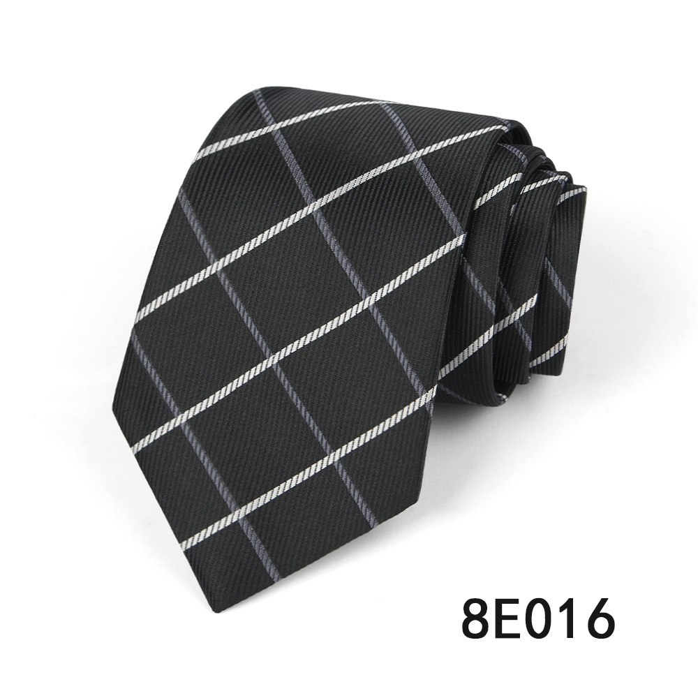 Picture of Men's Tie Business Casual Stripesd Tie 8cm Polyester Jacquard Embroider Print Tie Wholesale Formal Wear