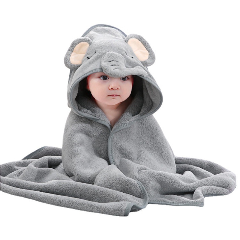 Picture of Baby bath towel wrap towel bath towel baby hat soft coral fleece newborn hold thick factory wholesale