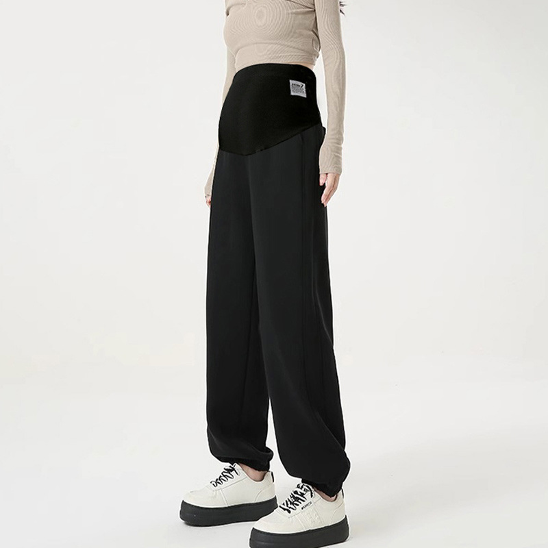 Picture of No Belly Hip Big O-shaped Legs Thick to Cover Flesh Slim Sports Pants Fashionable Loose Pregnant Women's Pants Spring and Autumn Loose Long Pants