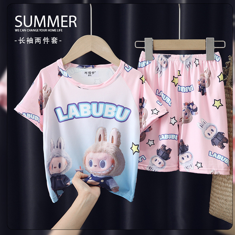 Picture of Wholesale Summer Children's Pajamas Cartoon Girls Short-Sleeved Shorts Thin Boys Casual Middle and Large Children's Suits Home Clothes