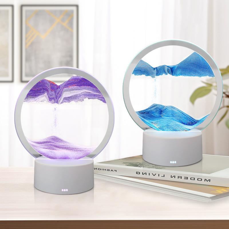 Picture of Quicksand Lamp Hourglass Creative 3D Night Light Ornament Quicksand Painting Lamp Sensor Table Lamp Remote Control Touch Cross-Border Hot Model
