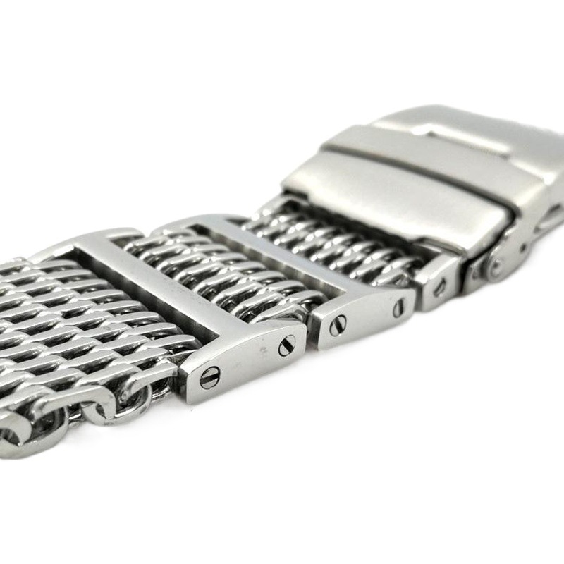 Adjustable Length Stainless Steel Solid Steel Strap Milan Shark Mesh Stainless Steel Cool Shark Mesh Strap