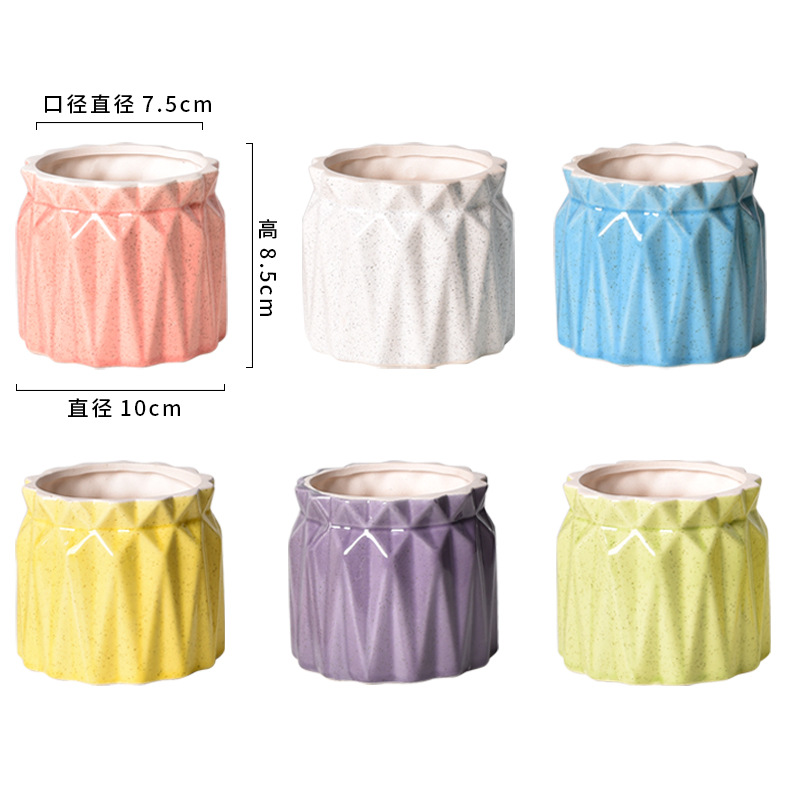 Picture of Factory wholesale ceramic flower pot glaze combination creative home decoration fleshy flower pot simple meat green plant potted plant