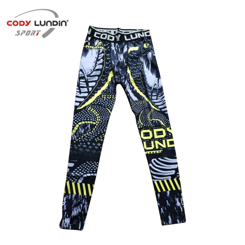 Picture of 2019 Winter new fitness trousers men running yoga 3D printing compression tights wholesale