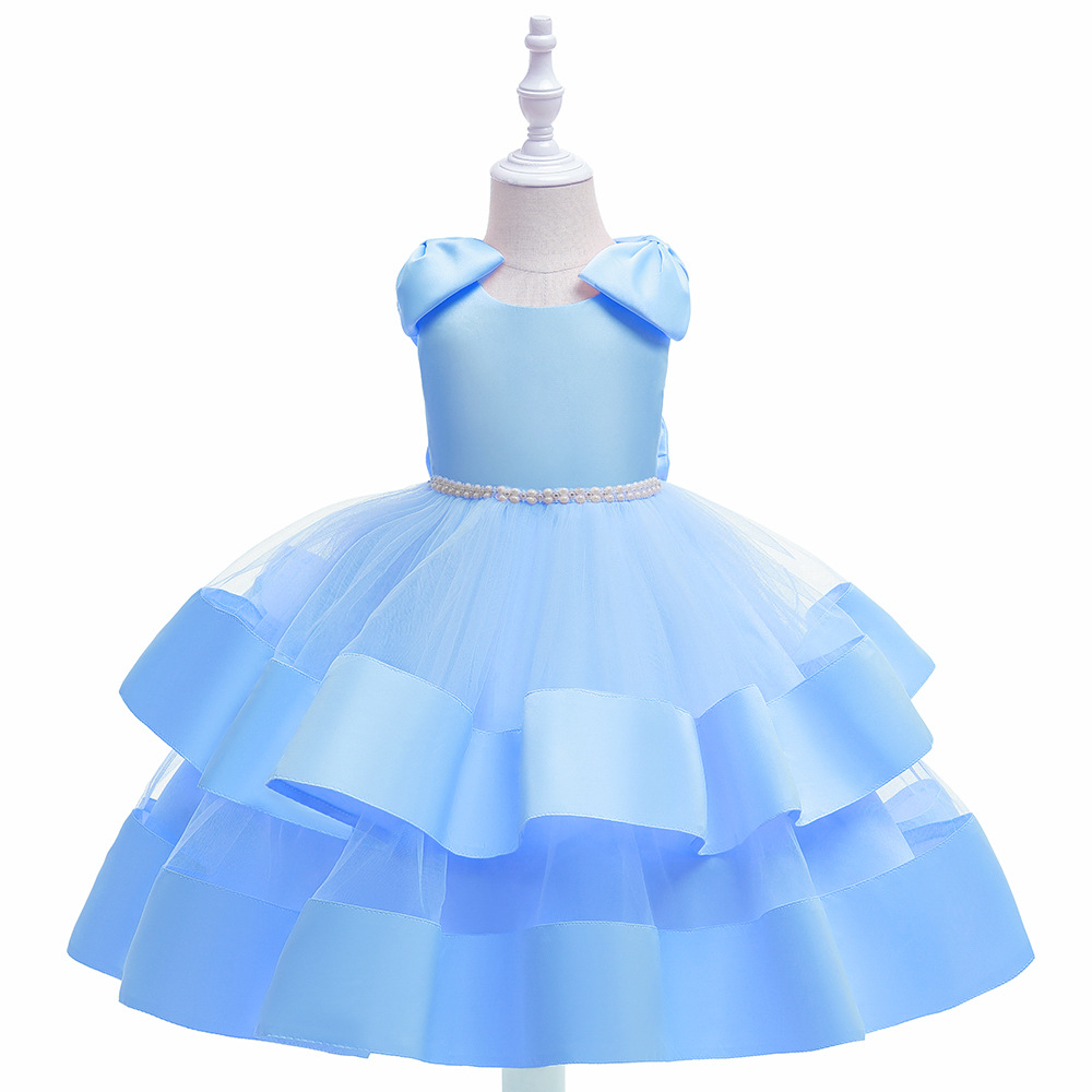 Picture of European and American girls princess dress flower girl dress wedding children's tutu skirt piano performance host evening dress western style