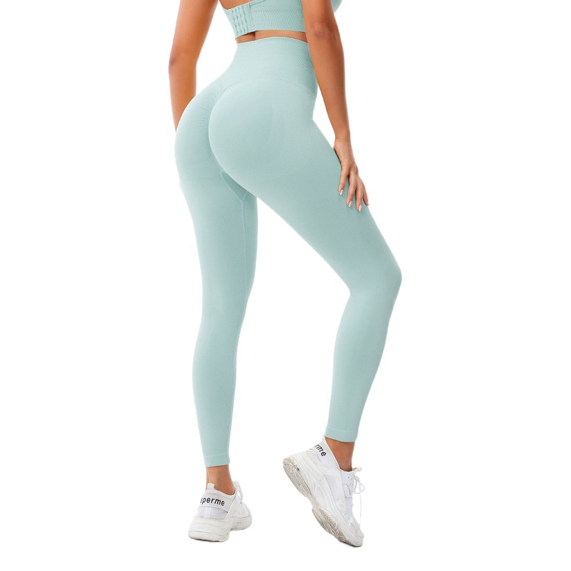 Peach Hip Sports Fitness Pants Women's Hip Tight European and American New Stretch High Waist Seamless Running Naked Yoga Pants