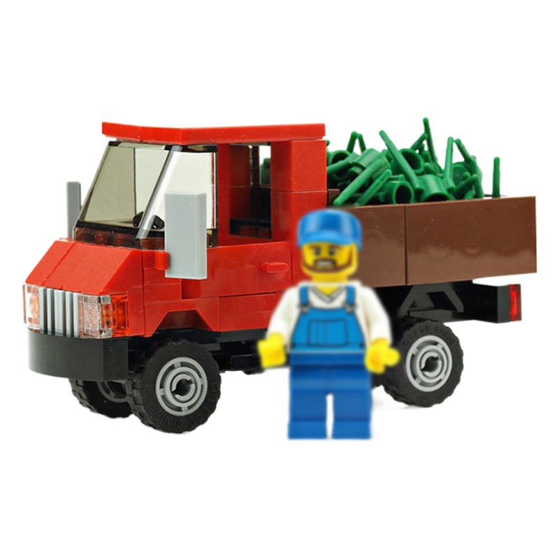 MOC Block Compatible Lego Small Particle Puzzle Block Toy 14908 Mini Red Truck