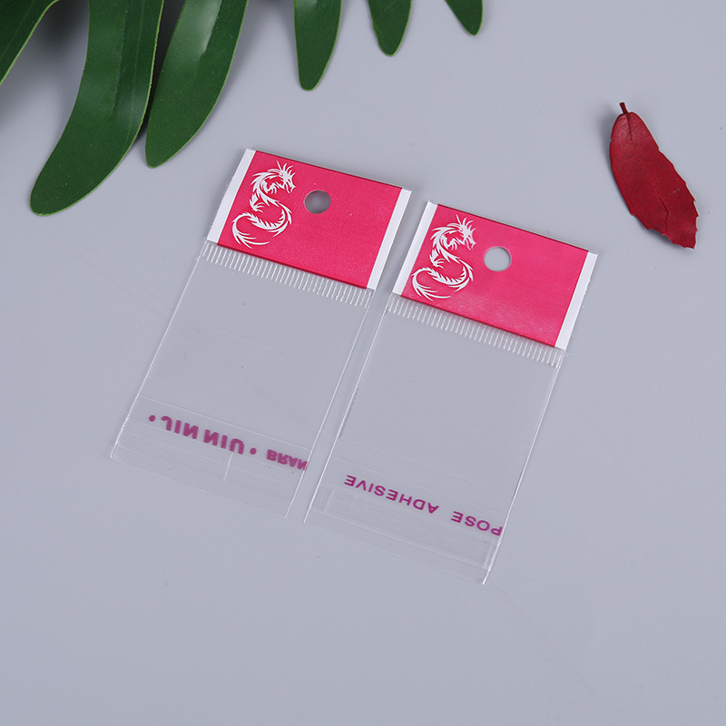 Picture of Factory supply opp transparent self-sealing bag card head hanging hole bag color printing plastic packaging bag self-adhesive self-adhesive bag
