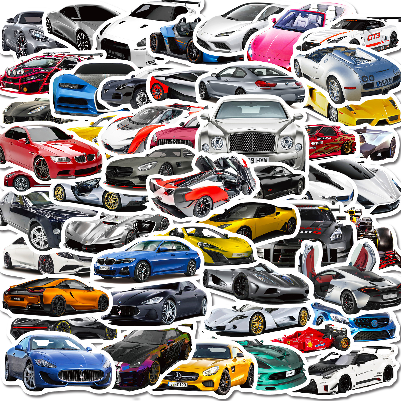 50 racing stickers super running modified hand account car JDM sports car personality cool children's cartoon stickers wholesale