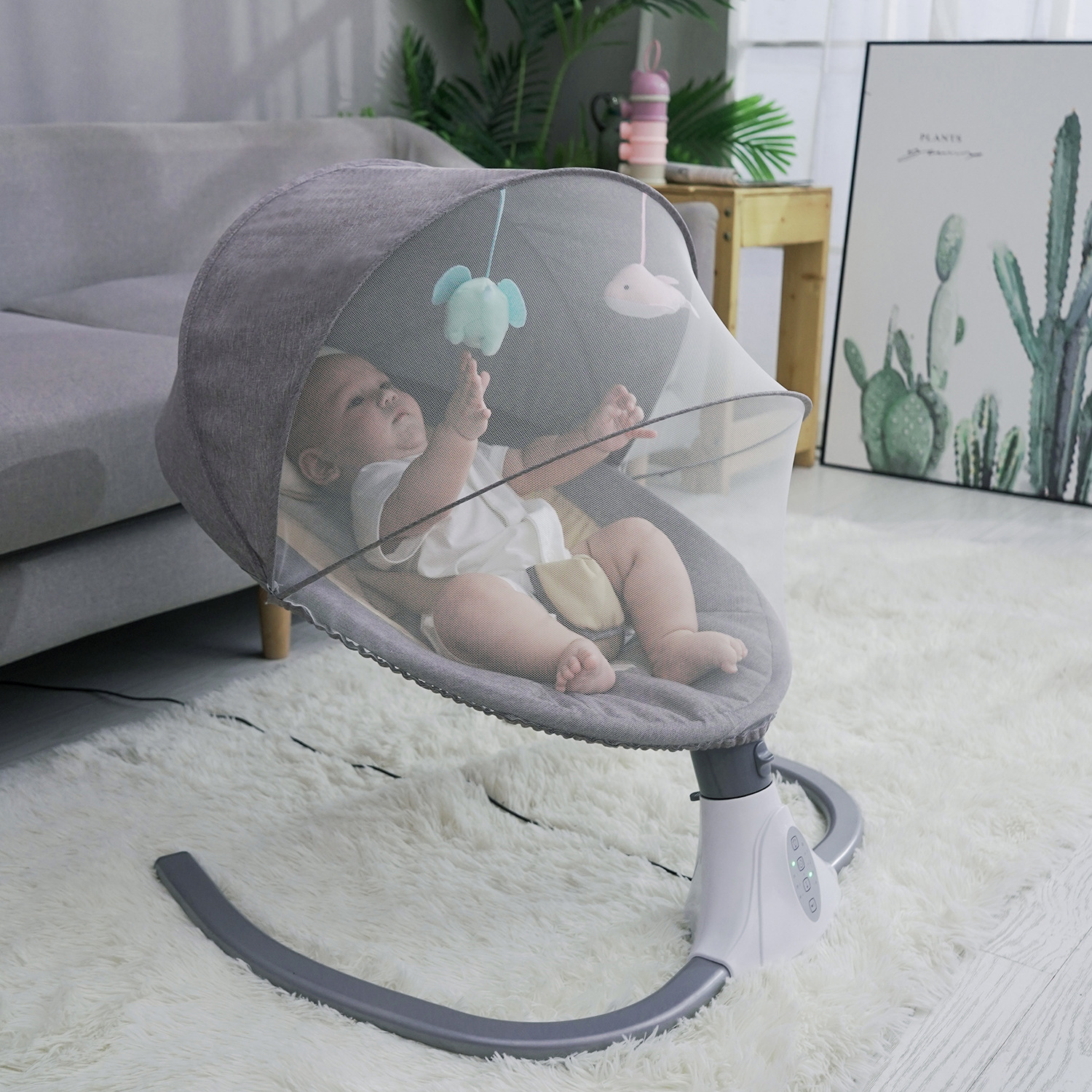 [Source Factory] Electric Baby Rocking Chair Swing Intelligent Rocking Chair Sleeping Rocking Bed