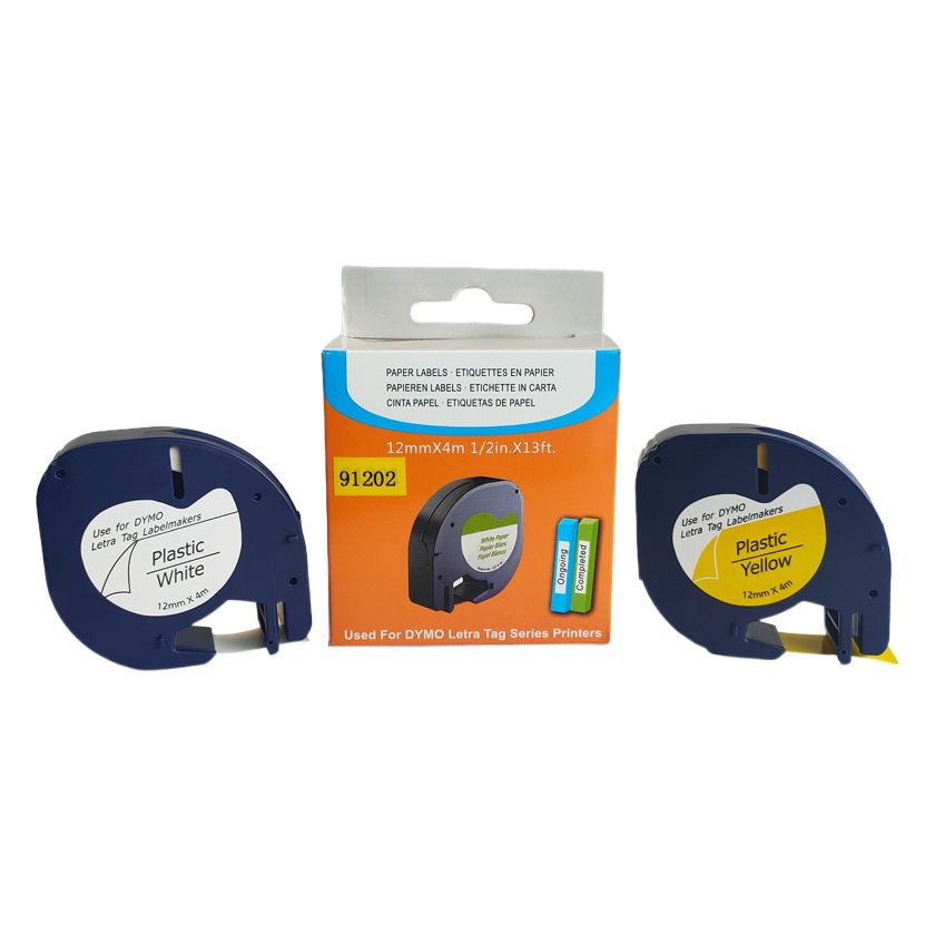 Suitable for Dymo Delta Lt-100H Label Ribbon 91201 Letratag 12mm Label Paper Does Not Fade