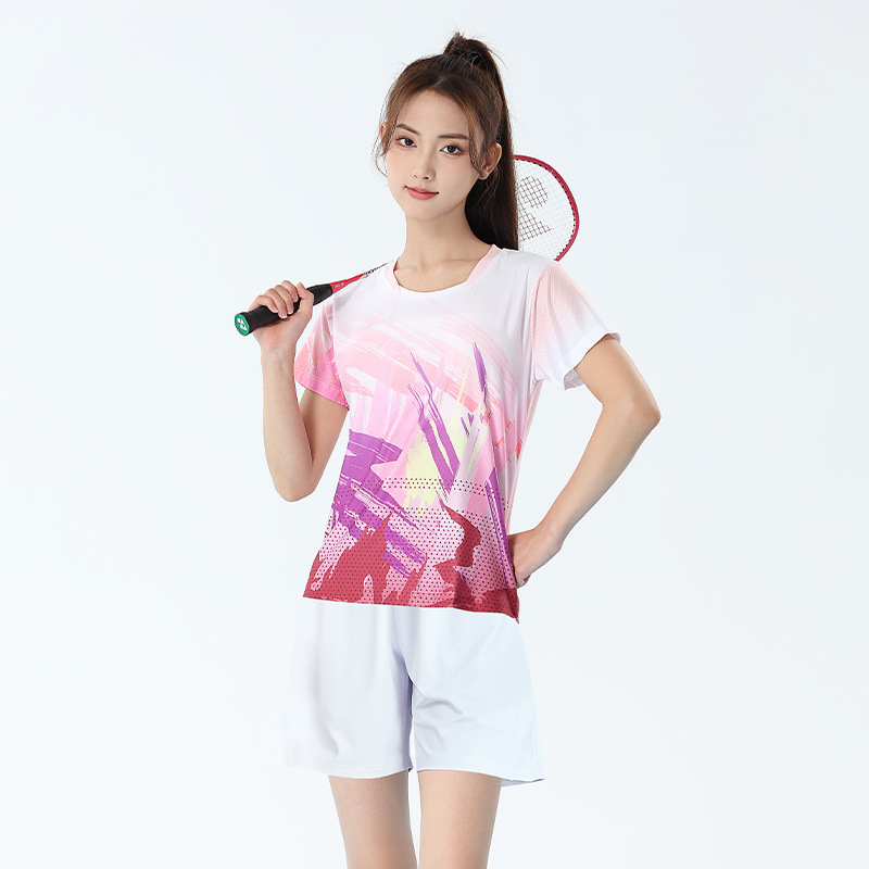 Picture of 2025 New Badminton Suit Women's Suit Quick-Drying Korean Version Men's Volleyball Table Tennis Game Training Team Suit Printing