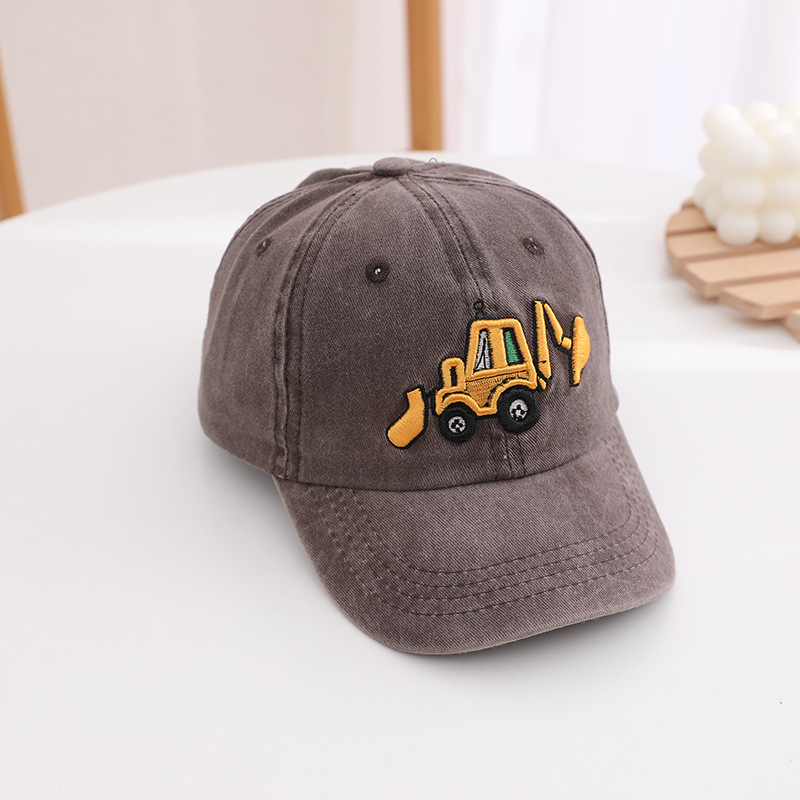 Picture of Children's hat wholesale Spring and Autumn New washed boys and girls cap Korean retro excavator cartoon baseball cap