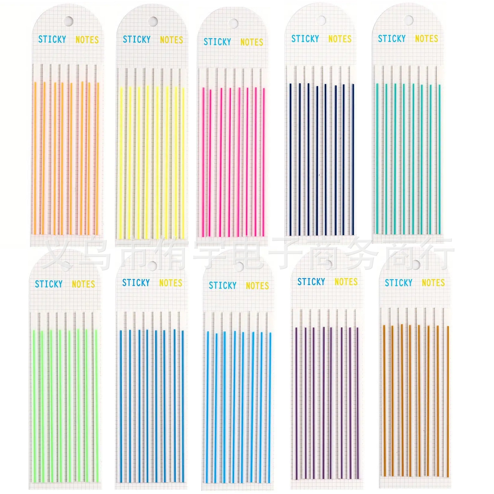Cross-border long index stickers super long underline mark student reading note stickers office contract instruction stickers PET