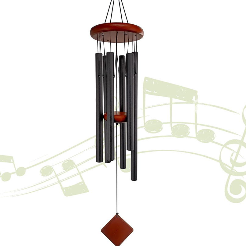 Cross-border explosions six tube retro aluminum tube wind chime square pendant metal home decoration pendant wall decoration pendant wholesale
