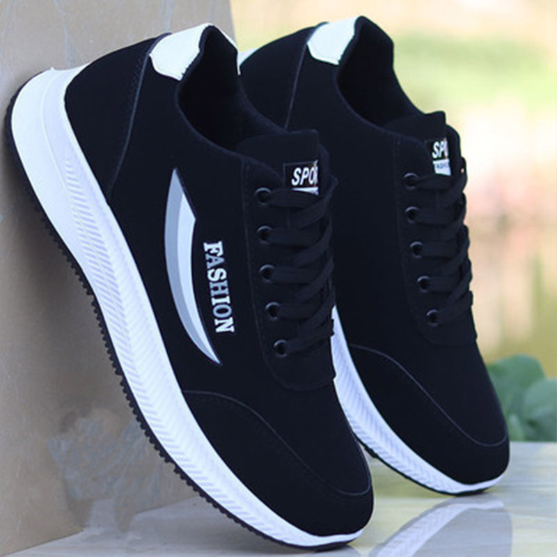 Men's Sports Shoes Spring Breathable Men's Shoes Lightweight Comfortable Low-Top Black Casual Shoes Foreign Trade Fashion Men's Breathable Comfortable