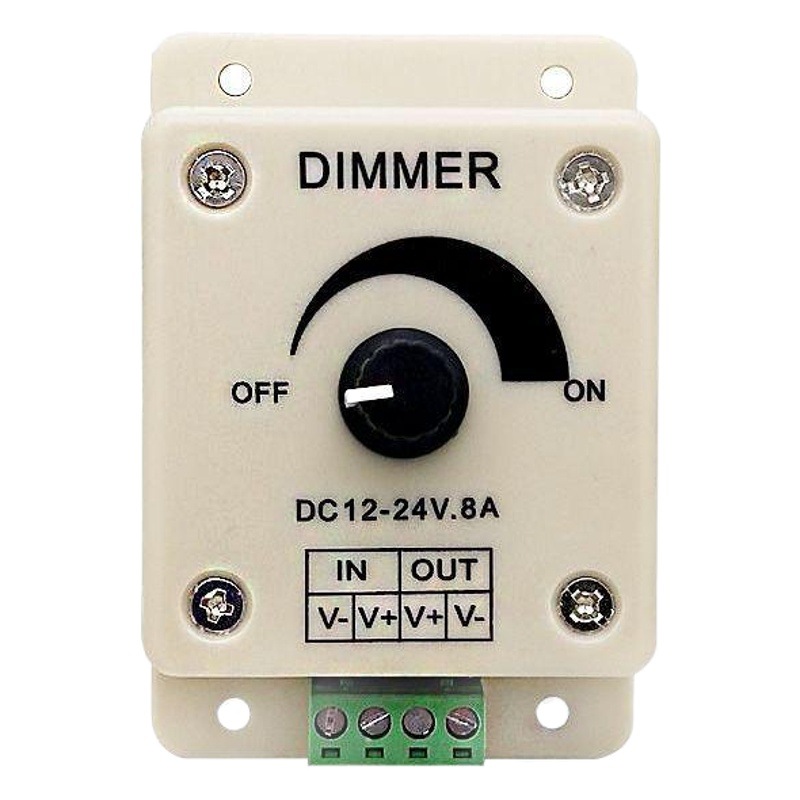 led dimmer manual knob switch infinite monochrome low voltage 12v dimmer 8A light bar lamp controller